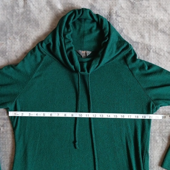 Slouchy Soft Long Cowl Drawstring Top, Women's Large, Green - Picture 6 of 9